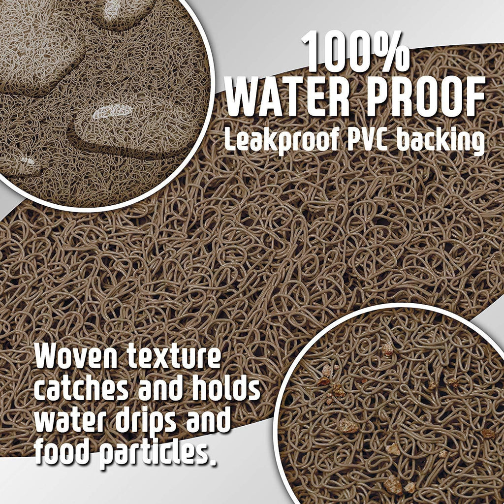, Bowl Mat for Cat and Dog, Silicone Non-Slip Absorbent Waterproof Dog Food Mat, Easy to Clean, Unique Paw Design