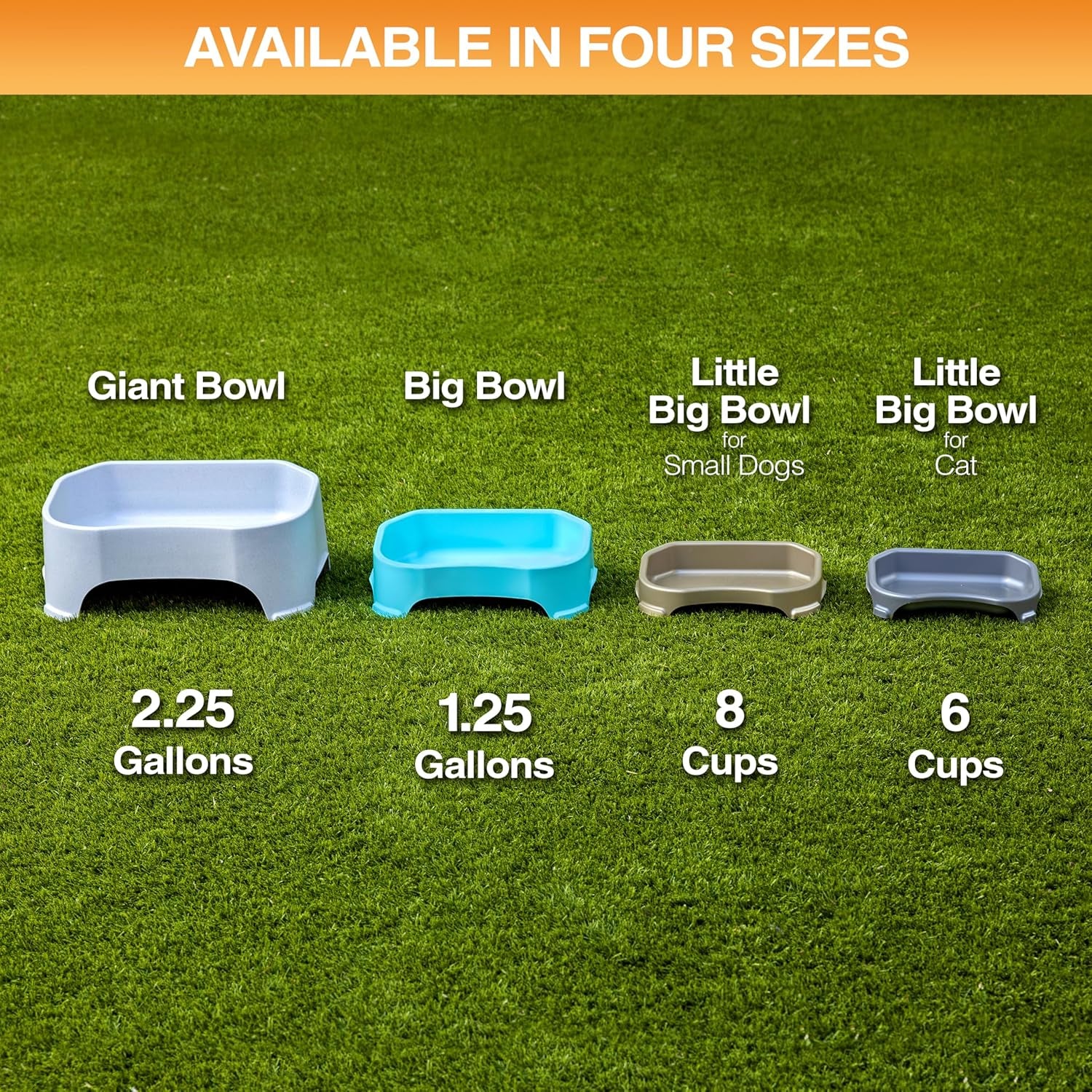 Extra Large Water Bowl for Dogs, Outdoor Dog Water Bowl (2.25 Gallon XL Capacity), Big Trough Style Food Dish for Indoors or Outside, No Spill Large Dog Bowls, Aquamarine
