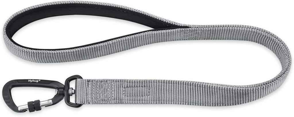 Pets 24 Inches Heavy Duty Short Leash with Comfortable Handle and Lightweight Aviation Aluminium Clip Lead- for Large Medium Dogs Daily Walking and Training. (24 Inches, Sleet Gray)