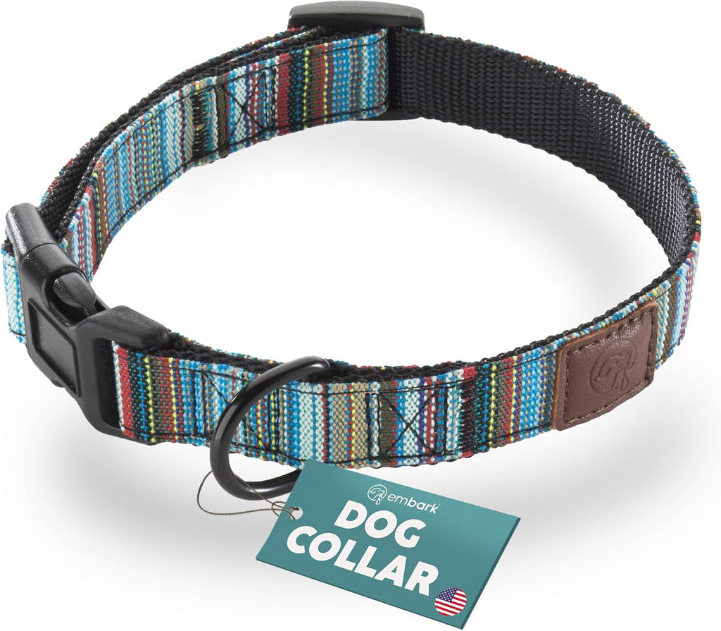 Embark Adventure Medium Dog Collar – Stylish, Durable Nylon, Adjustable & Comfortable, Strong Buckle