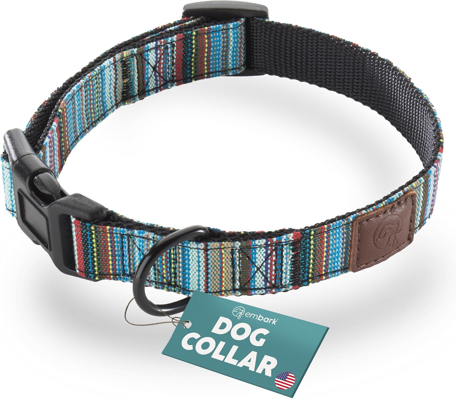 Embark Adventure Medium Dog Collar – Stylish, Durable Nylon, Adjustable & Comfortable, Strong Buckle