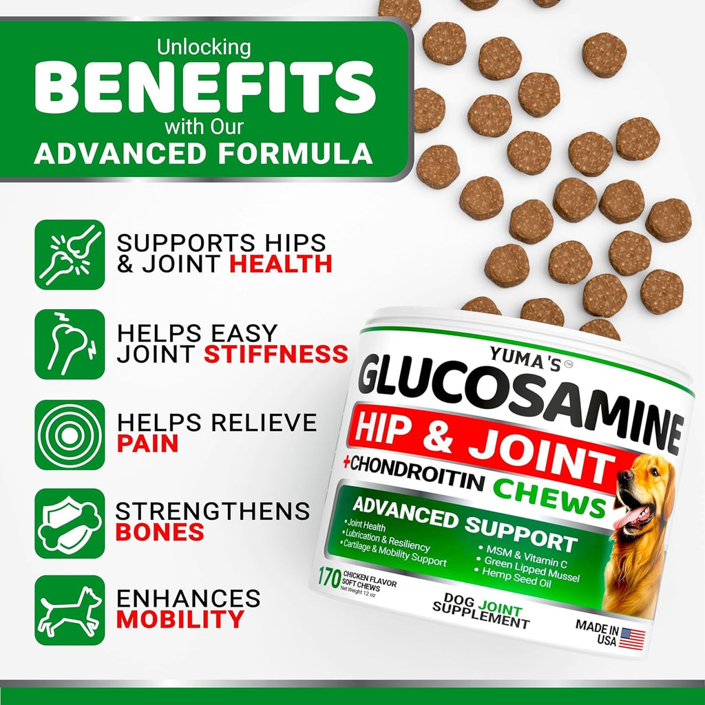 Hemp Calming Chews for Dogs - 240 Treats - Advanced Dog Calming Chews - Anxiety Relief Supplement Treats with Melatonin - Sleep Aid for Separation, Barking, Stress, Hip and Joint Support Made in USA
