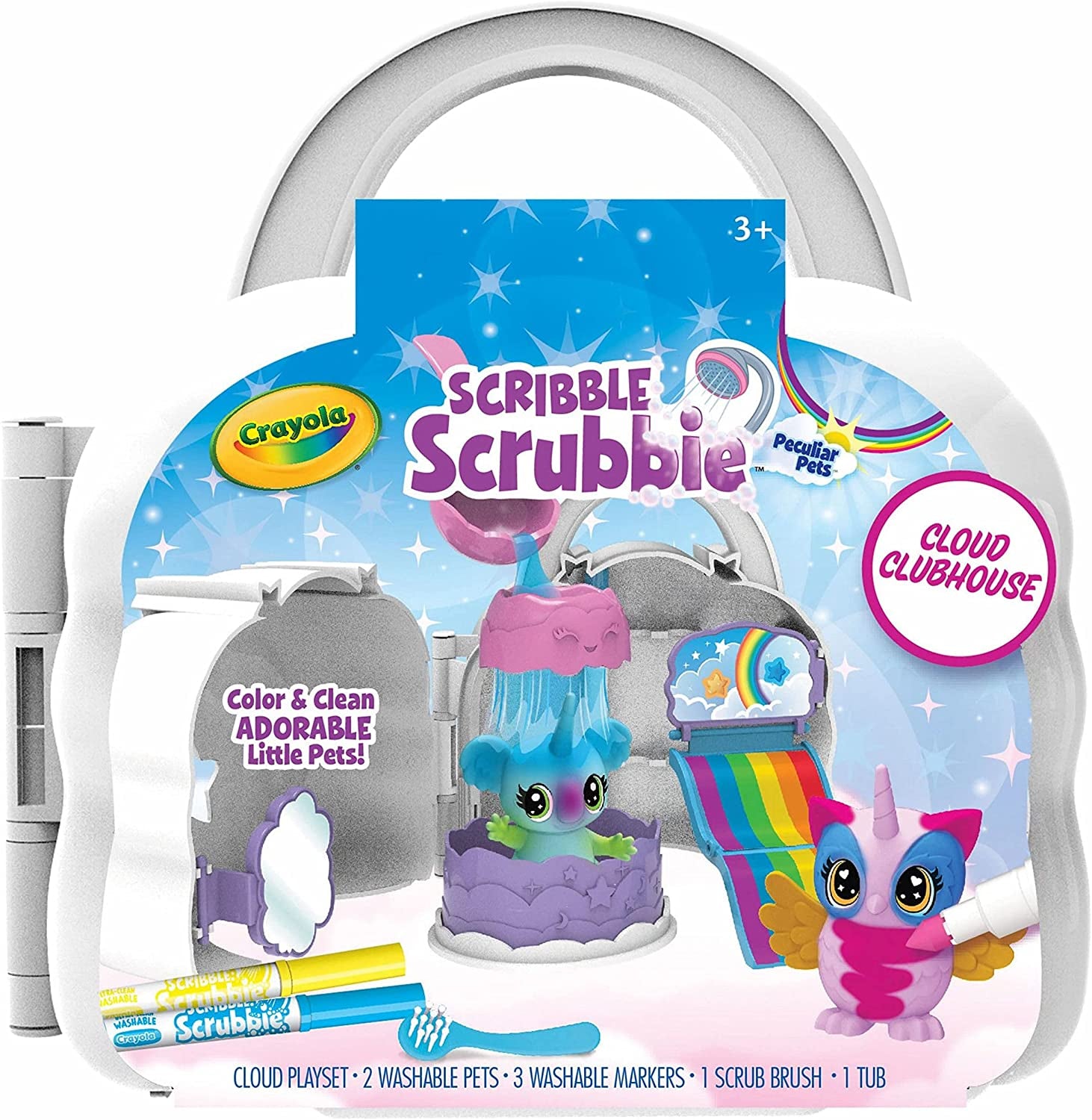 Scribble Scrubbie Cloud Playset, Toy for Kids, Gift, Ages 3, 4, 5, 6