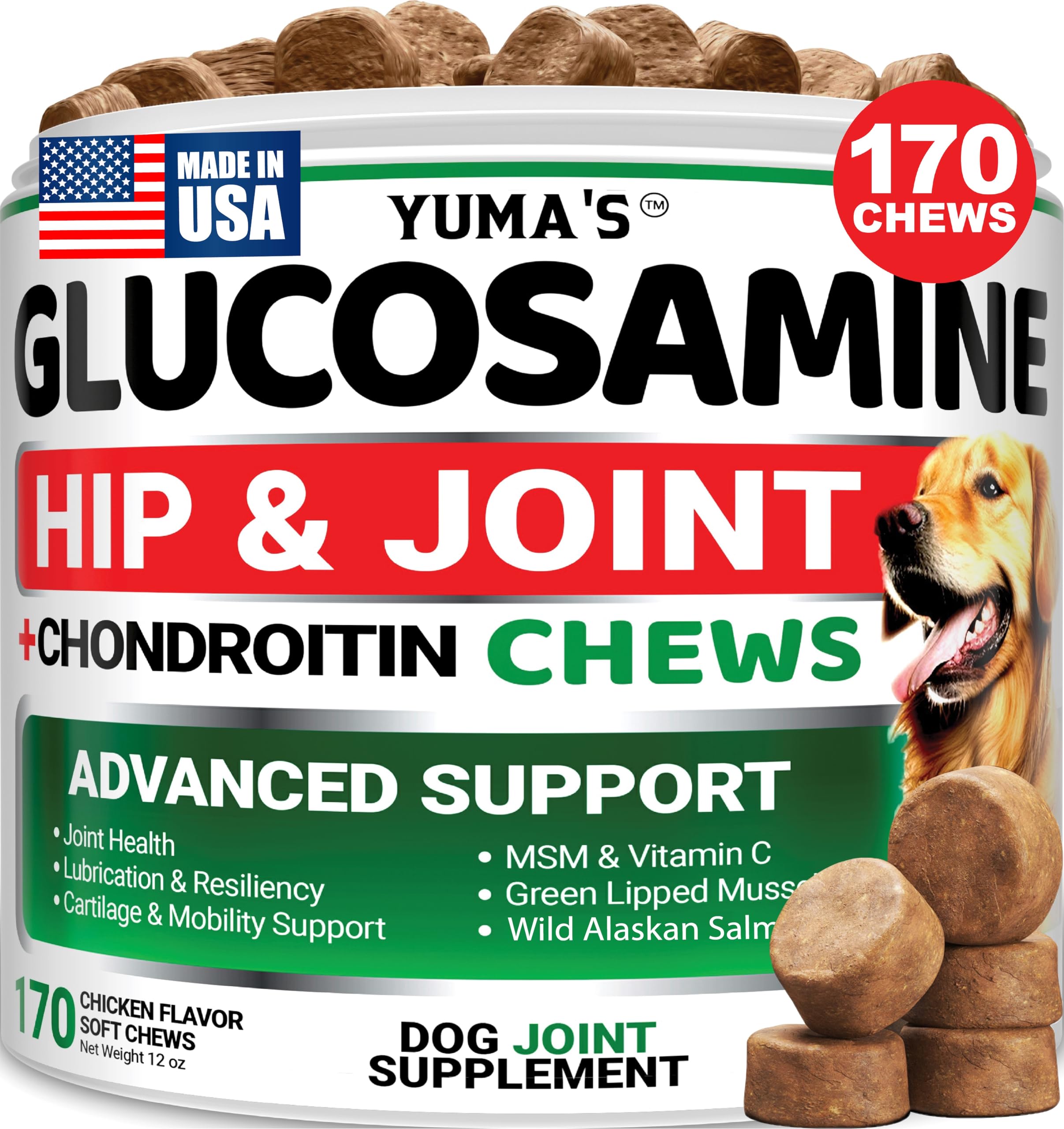 Hemp Calming Chews for Dogs - 240 Treats - Advanced Dog Calming Chews - Anxiety Relief Supplement Treats with Melatonin - Sleep Aid for Separation, Barking, Stress, Hip and Joint Support Made in USA