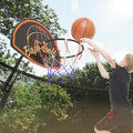 Trampoline Basketball Hoop Attachment, Basketball Hoop for Trampoline Easy to Install, Universal Trampoline Accessories Fits Straight Pole & Curved Pole with Mini Balls & Pump
