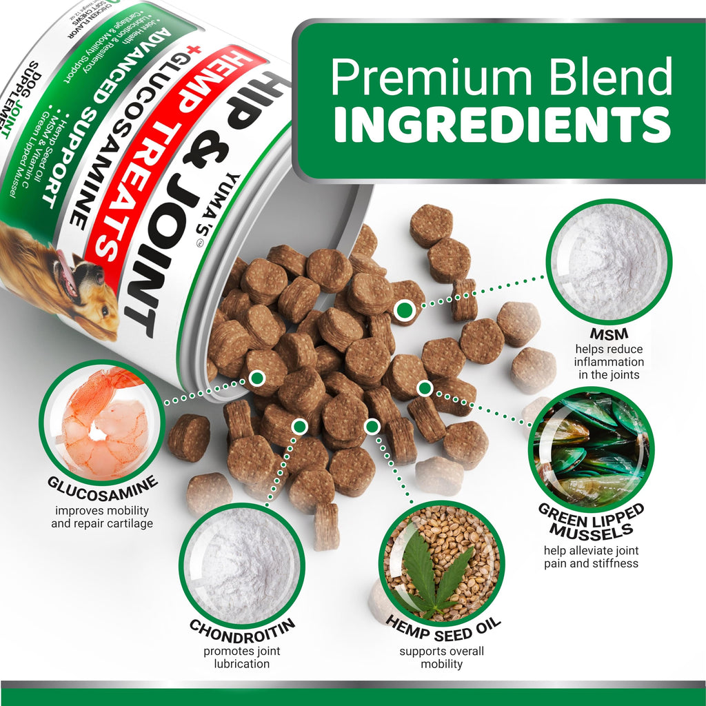 Hemp Calming Chews for Dogs - 240 Treats - Advanced Dog Calming Chews - Anxiety Relief Supplement Treats with Melatonin - Sleep Aid for Separation, Barking, Stress, Hip and Joint Support Made in USA