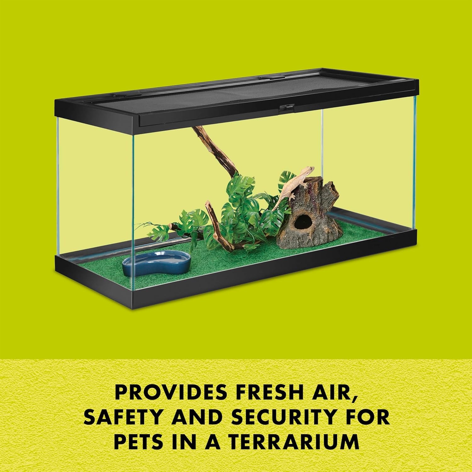 Fresh Air Screen Cover, Secure and Durable Metal Mesh Cover for Reptile Terrariums, 20 X 10 Inches