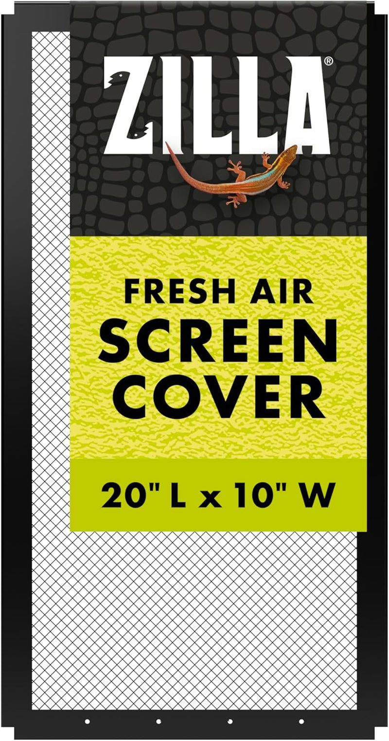 Fresh Air Screen Cover, Secure and Durable Metal Mesh Cover for Reptile Terrariums, 20 X 10 Inches